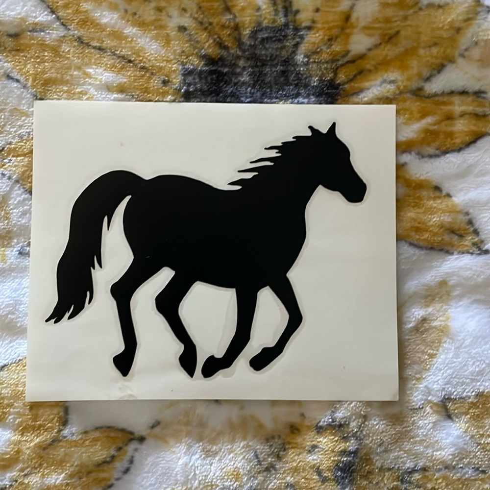 Black Running Horse Vinyl Decal